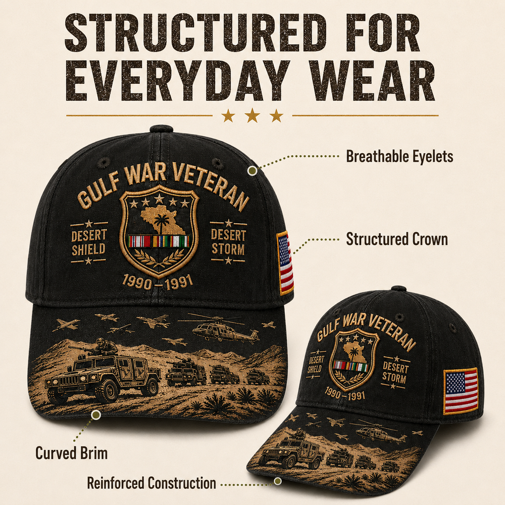 🏆Last Day Promo: 45% OFF! 🏜️ Desert Storm Veteran Commemorative Cap – Gulf War Desert Shield Veteran Hat